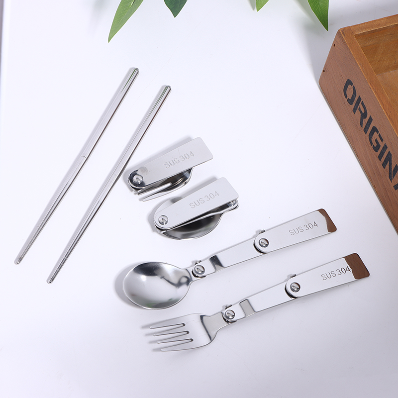 Bamboo Cutlery Travel - 1Pc/3Pcs 캠핑 여행 학교용 스테인레스 스틸