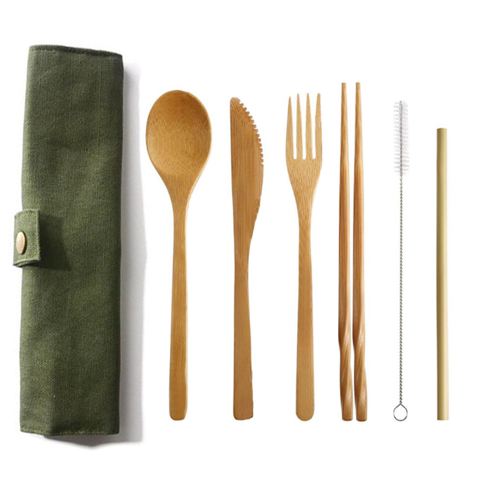 Bamboo Cutlery Travel - 재사용 가능한 대나무 수저 세트 대나무