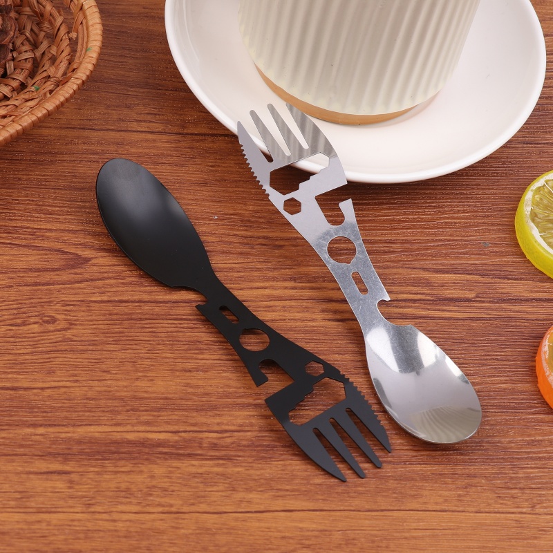 Bamboo Cutlery Travel - 1/5Pcs 10-in-1 스테인레스 스틸 캠핑 식기