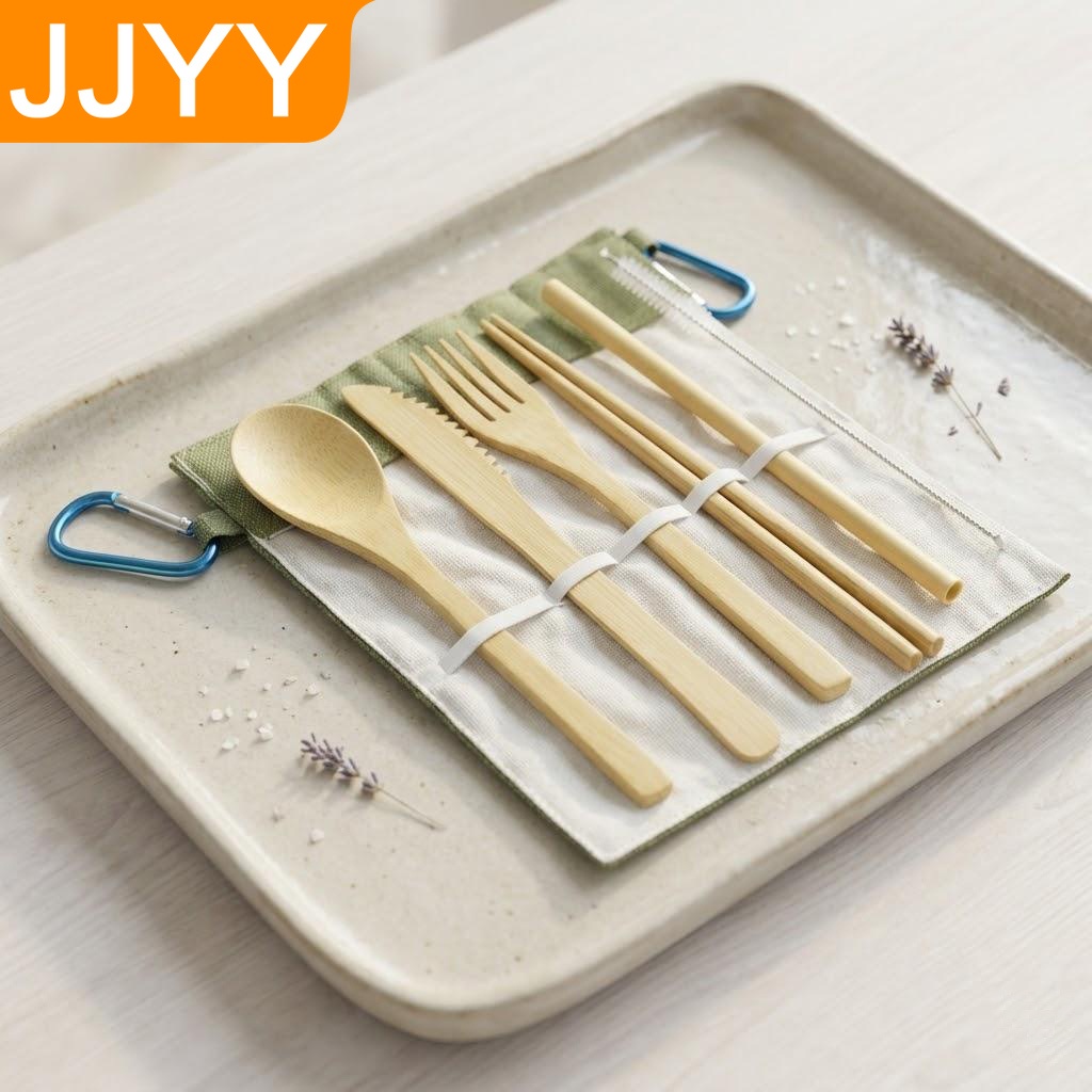 Bamboo Cutlery Travel - 재사용 가능한 대나무 여행용 수저 세트