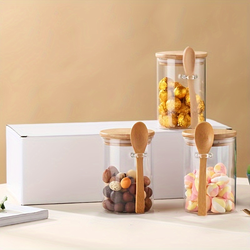 Bamboo Cutlery Travel - 280ml 사탕 항아리, 비스킷 항아리, 밀봉된