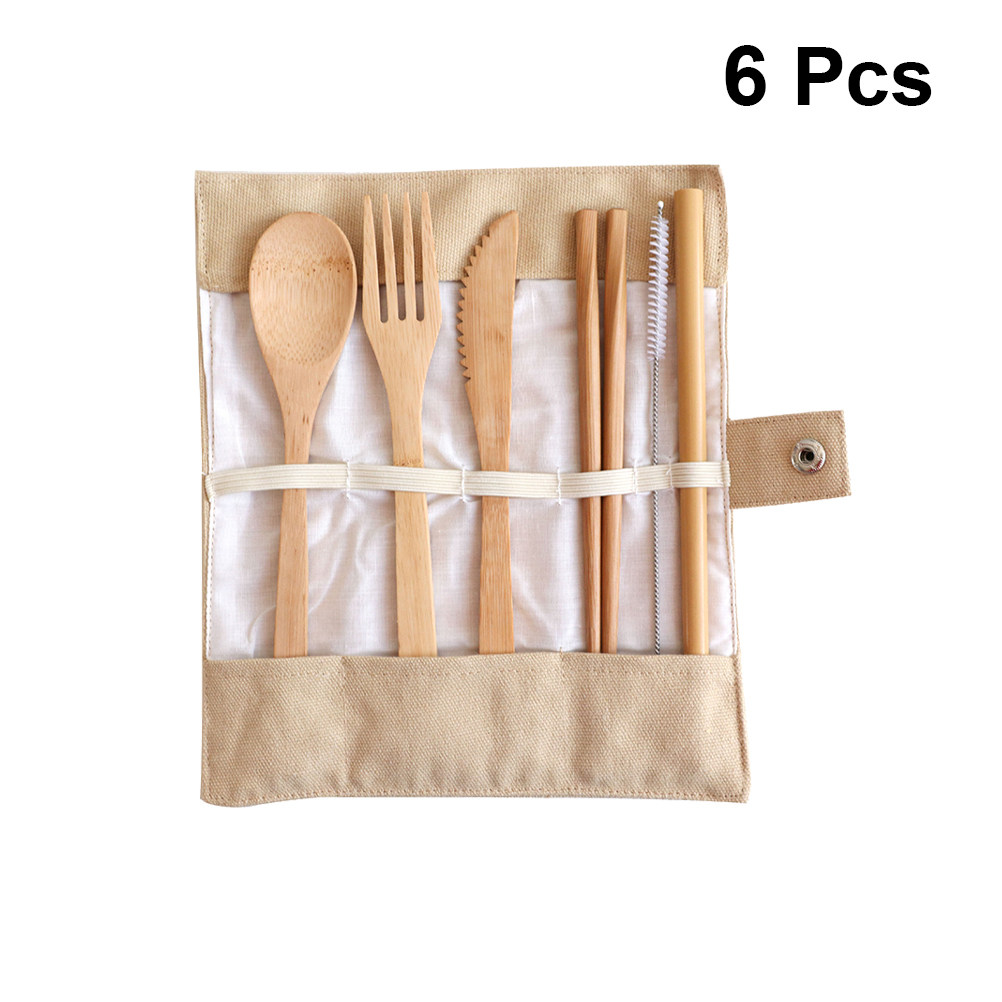 6종 대나무 수저 세트, 친환경 여행용 식기 세트, 가 - Bamboo Cutlery Travel 리뷰 및 가격