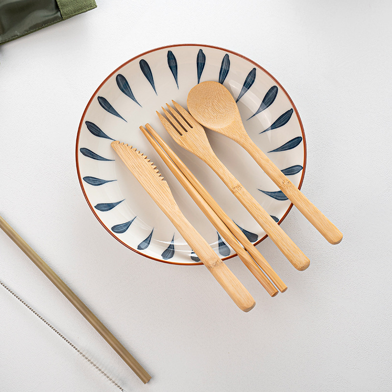 대나무 여행 식기 재사용 가능한 휴대용 대나무 칼 세트 - Bamboo Cutlery Travel 리뷰 및 가격