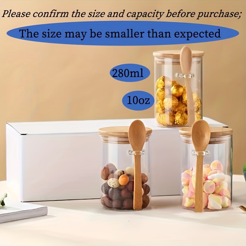 280ml 캔디 병, 비스킷 병, 밀폐된 대나무 뚜껑과 - Bamboo Cutlery Travel 리뷰 및 가격